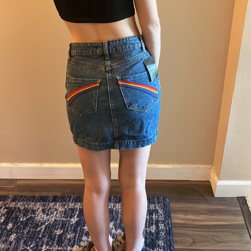 🌈rainbow pocket detail denim skirt forever 21 new with tags